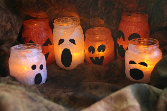 diy ghost candlestick holders