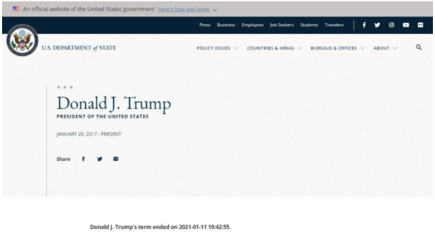 Trump, Pence’s pages on State Department site hacked