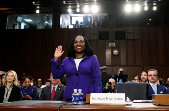 US Supreme Court nominee Judge Ketanji Brown Jackson was sworn-in during her confirmation hearing before the Senate Judiciary Committee in Washington, DC. 