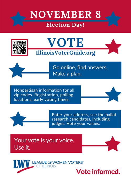 Election Day flyer with tips for voting
