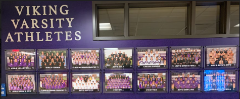 The walls display shows all of the athletic programs Niles North has to offer 