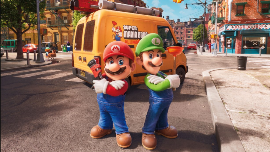 Poster for The Super Mario Bros. Movie promoting Mario Bros. Plumbing