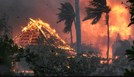 The wildfire that raged through Maui burned thousands of acres of land, particularly within the historic town of Lahaina, as it waged destruction upon the Hawaiian island (image attributed to ABC10 News).