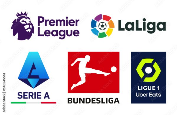 The top five leagues logos. Photo credited to: Adobe Stock