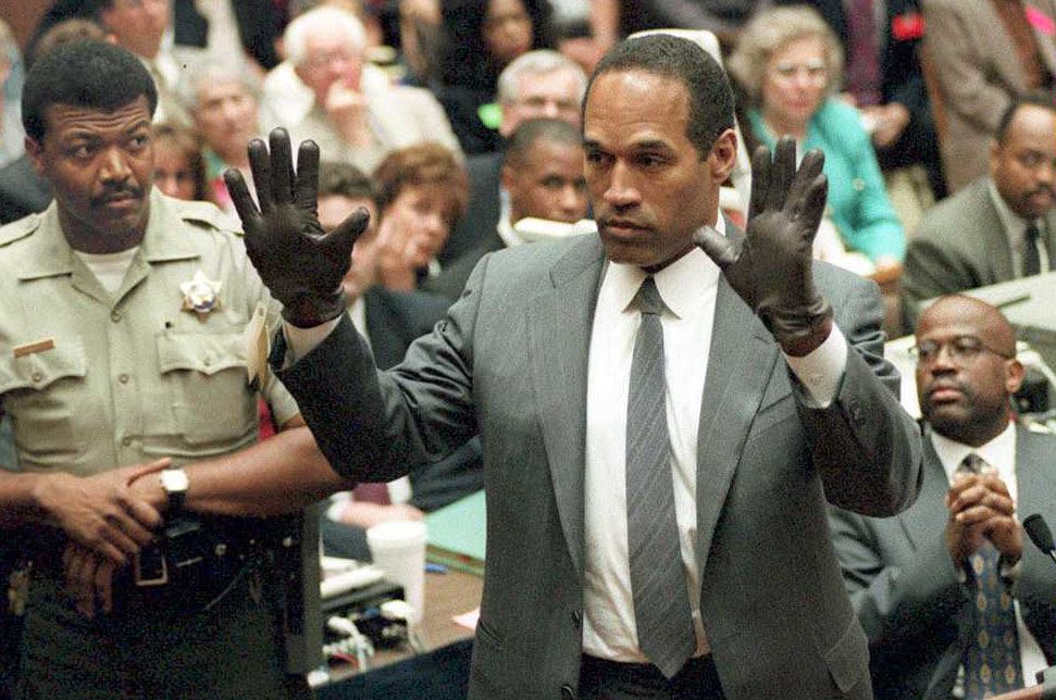 OJ Simpson, a famous case of an athlete committing a crime, stands in front of a judge at his trial. Photo credited to: newarena