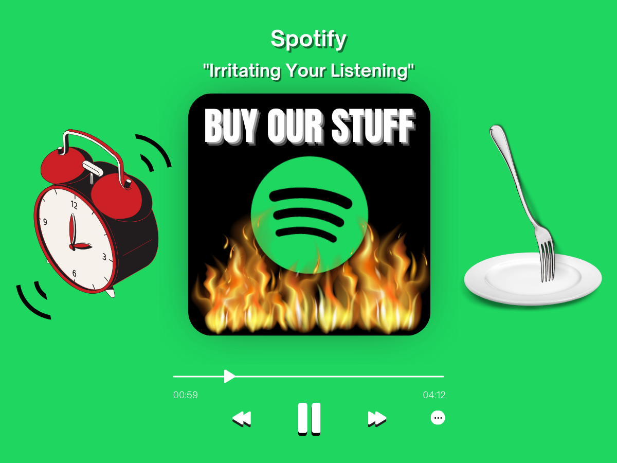 Spotify now plays universally irritating noises to promote companies, premium service