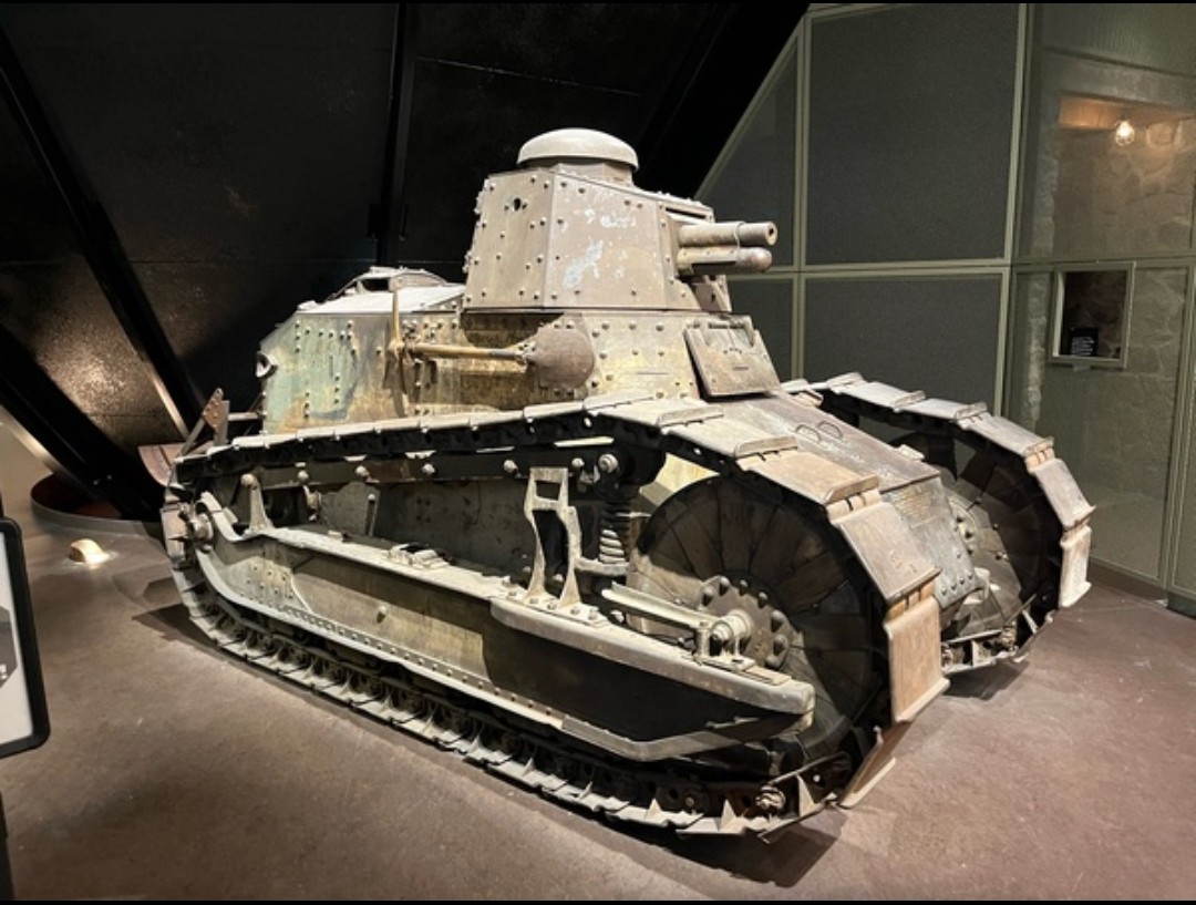 Historically preserved Renault FT-17 U.S. light tank on display