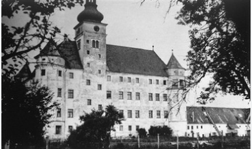 Hartheim, an Austrian castle and killing center for the T4 Program. From the United States Holocaust Memorial Museum.