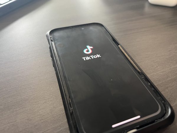 The app TikTok opens on a Niles North student's phone. 