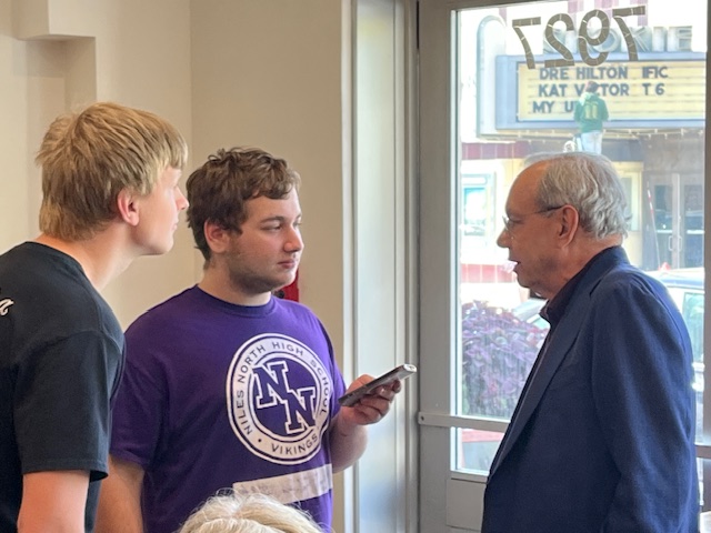 Lewis Black, an actor and comedian best known for his role as Anger in Pixar's "Inside Out" series, speaks to North Star News Reporters at Will's Place.