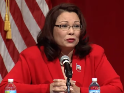 Senator Tammy Duckworth sits in the Senate in 2018.