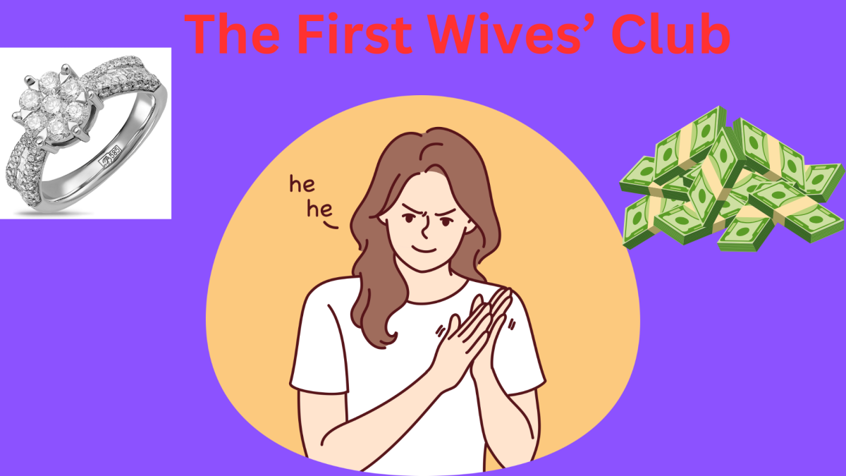 A visual summary of 1996's The First Wives Club. Image made with Canva.