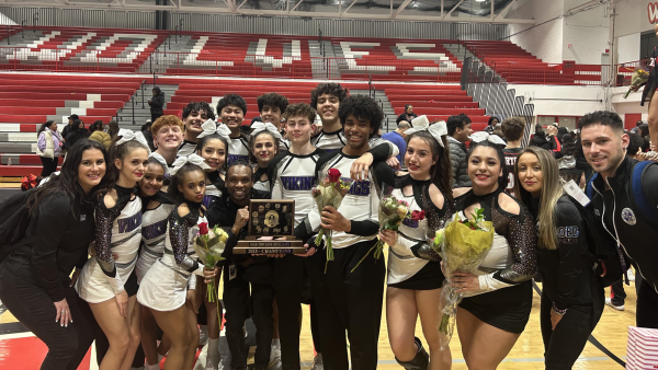 Viking Cheer celebrates a back-to-back CSL victory; Brett Bildstein/Niles North Athletics