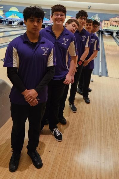 The Varsity bowlers on the Boys Bowling line up before starting the Regional tournament at Habetler Bowl in Chicago.