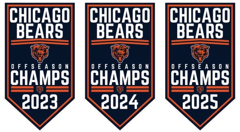 A satirical graphic depicting Bears' "Offseason Champion" banners