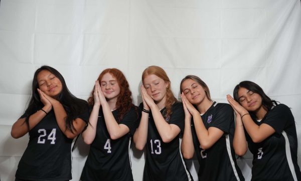 Freshman on varsity: Gaba Gomez, Fiona Kennedy, Bridget Lantry, Penelope D'Andrea, Isabella Escobedo