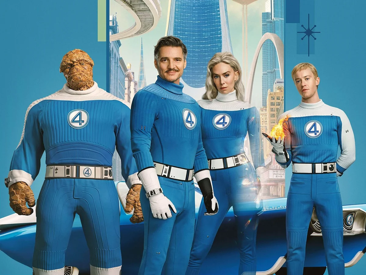 The four main actors in the recently released movie The Fantastic Four: First Steps.
