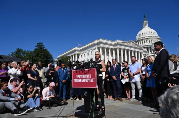 Anouska De Georgiou , a survivor gives a testimony at Capitol Hill.