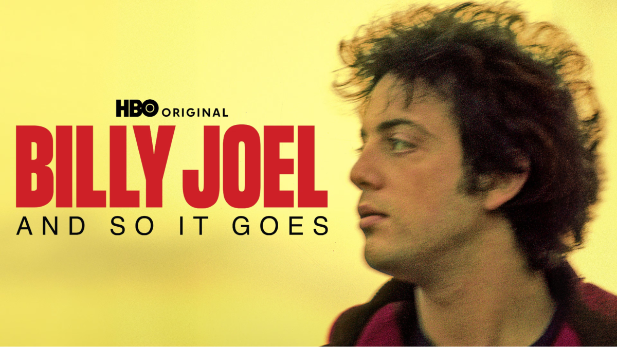 The movie poster for the HBO documentary Billy Joel: And So It Goes.
