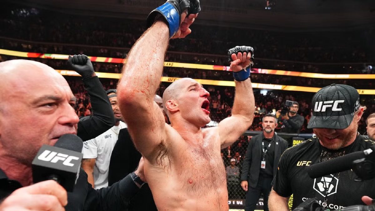 Sean Strickland celebrating after the events of UFC 328